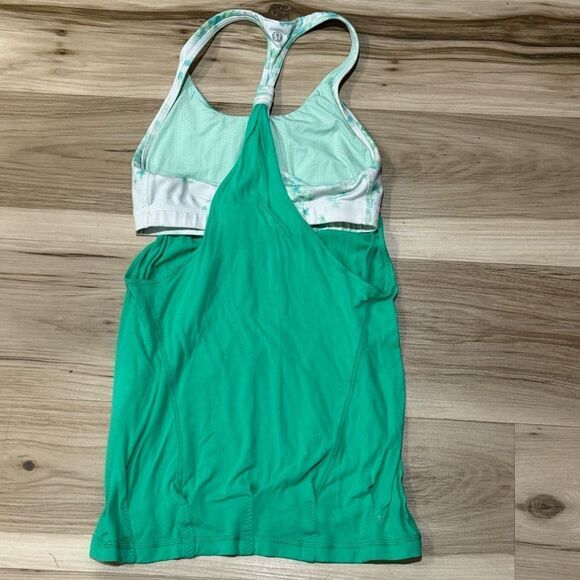 Lululemon Practice Freely Tank Top Green Floral Women’s 4 - Picture 2 of 6
